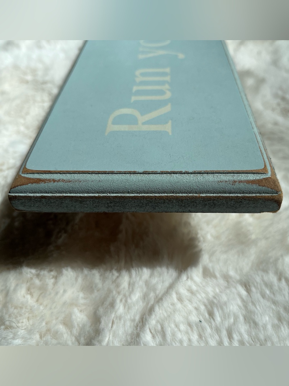 “Run your toes through the sand!” Light Blue Coastal Wall Sign
